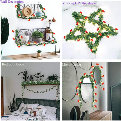 20leds 10leds New Year Decoration Lights LED Green Leaf Vine Mushroom