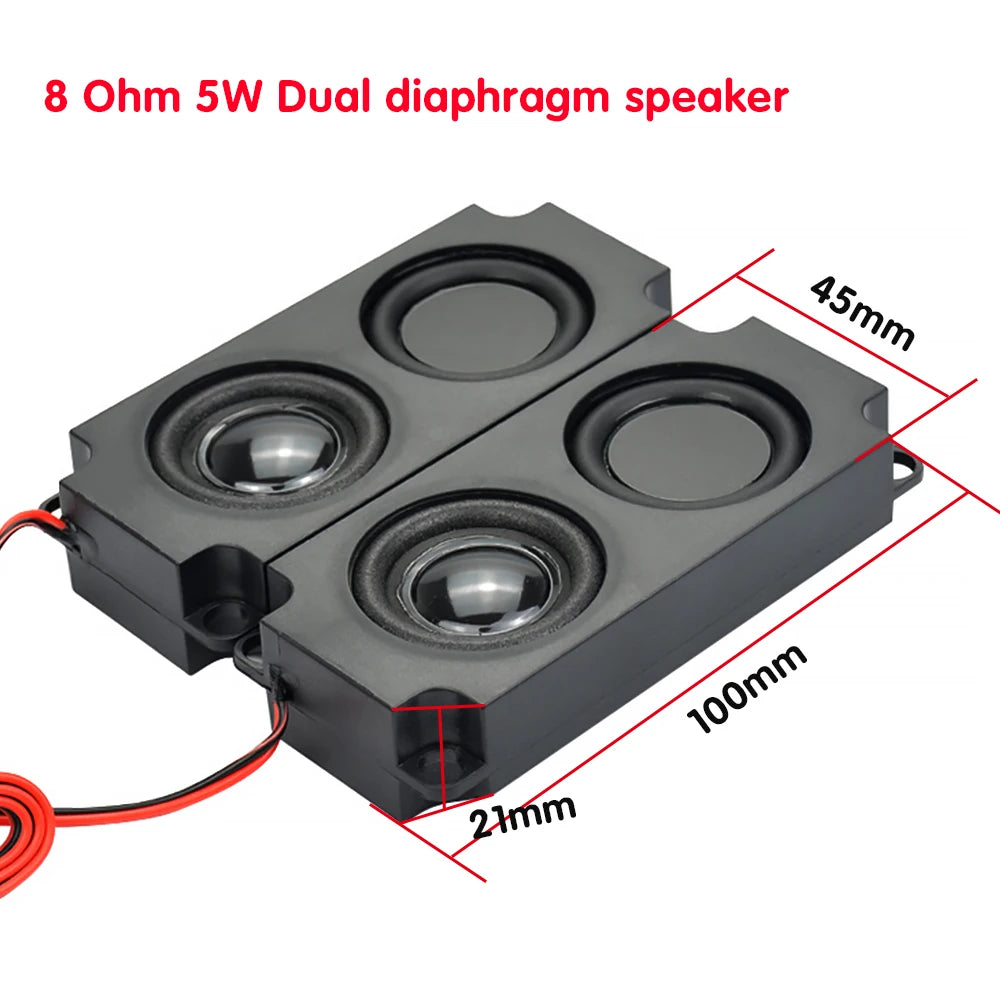 1pair Audio Portable Speakers 10045 LED TV Speaker 8 Ohm 5W Double Diaphragm