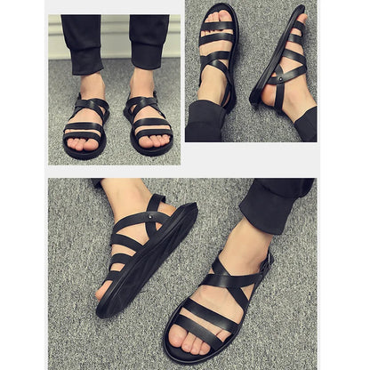 Summer Beach Sandals Mens Shoes Casual Soft Leather Men Sandals