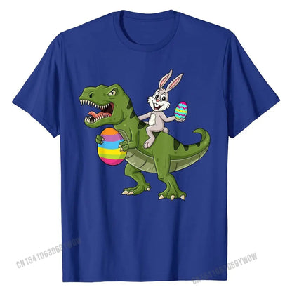 Rabbit Riding T Rex Easter Egg Boys Girls Kids T-Shirt T Shirt Graphic Custom