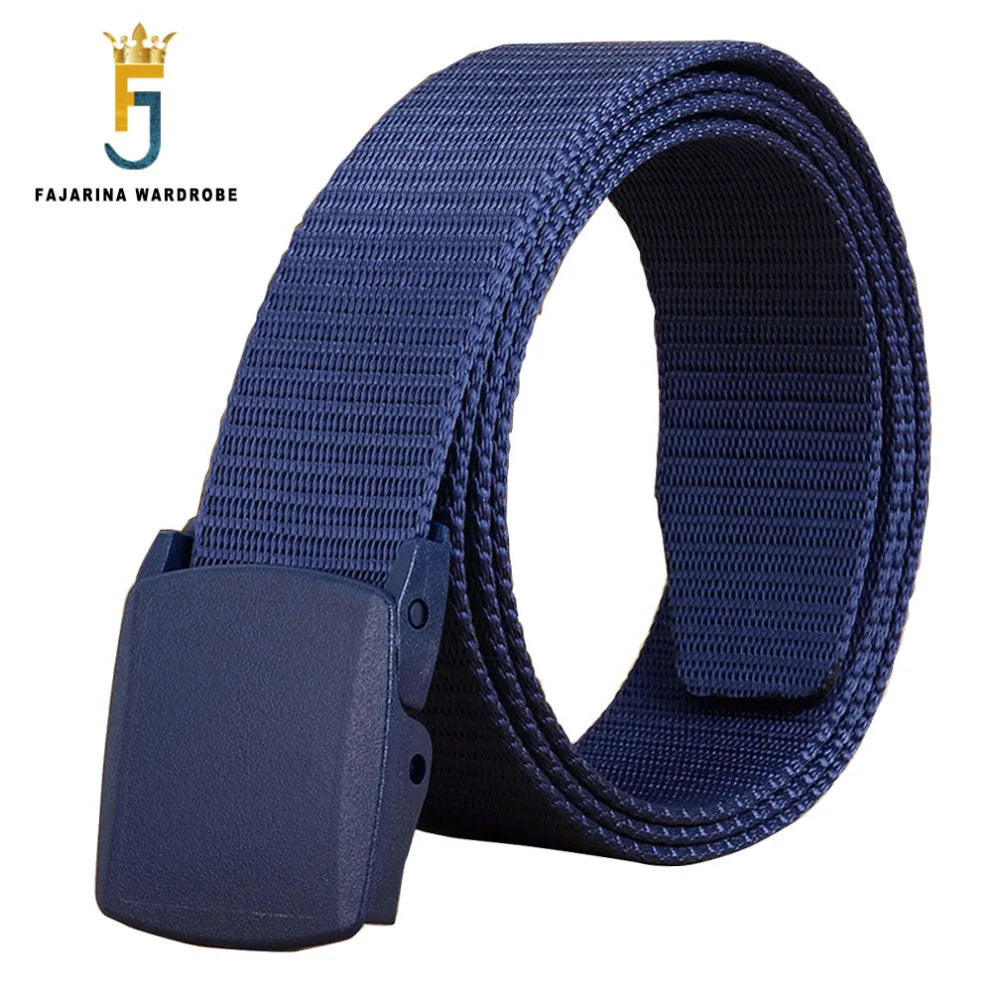 FAJARINA Unisex Quality Blue Plastic Smooth Buckle Canvas Automacit Styles