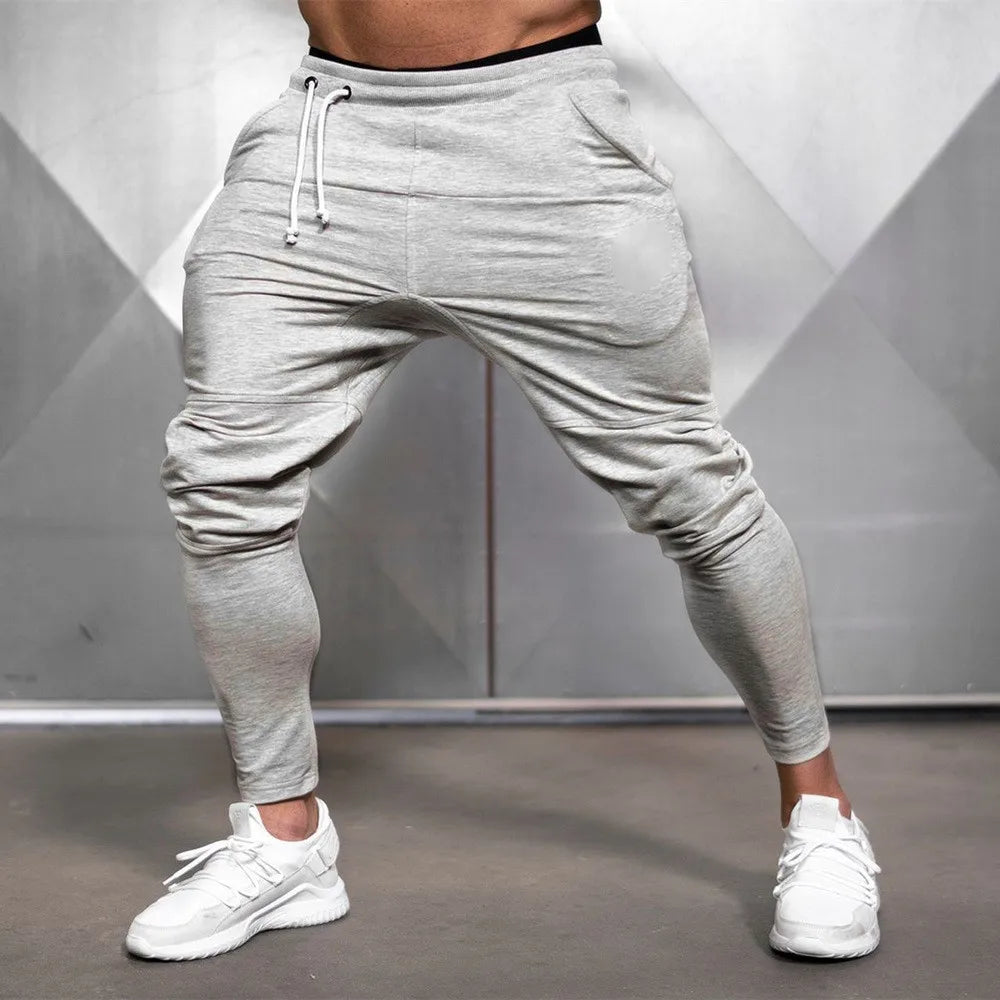 Solid Gym Sweatpants Joggers Pants Men Casual Trousers Male Fitness Sport