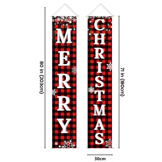 2023 Christmas Door Decoration Merry Christmas Banner Decor for Home Hanging