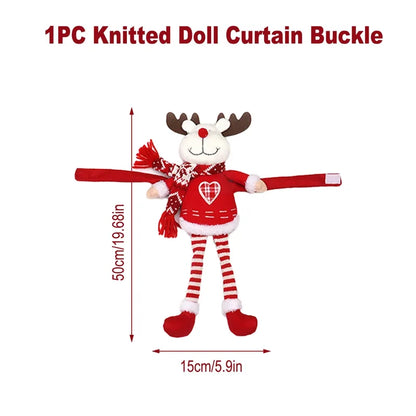 Santa Claus Elk Christmas Curtain Buckle Doll Ornament Christmas Decoration