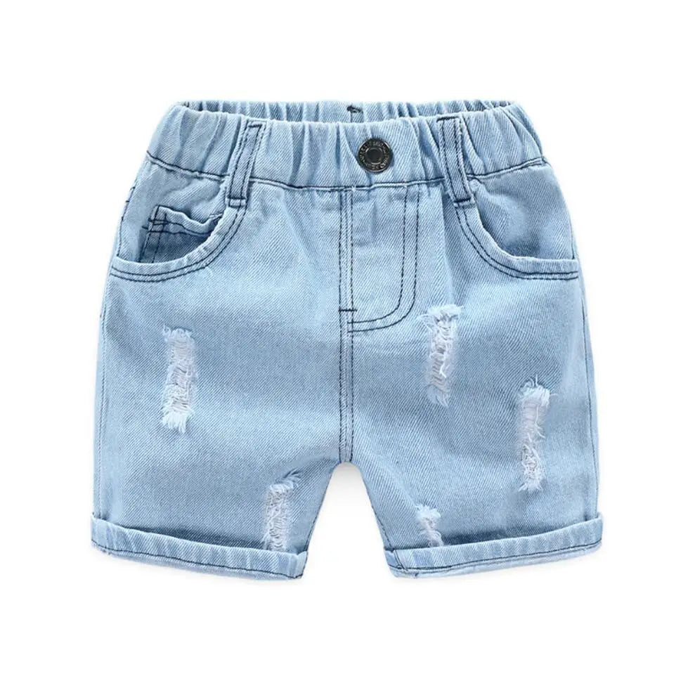 Summer Baby Boys Denim Shorts Fashion Hole Children Jeans South Korea Style Boy