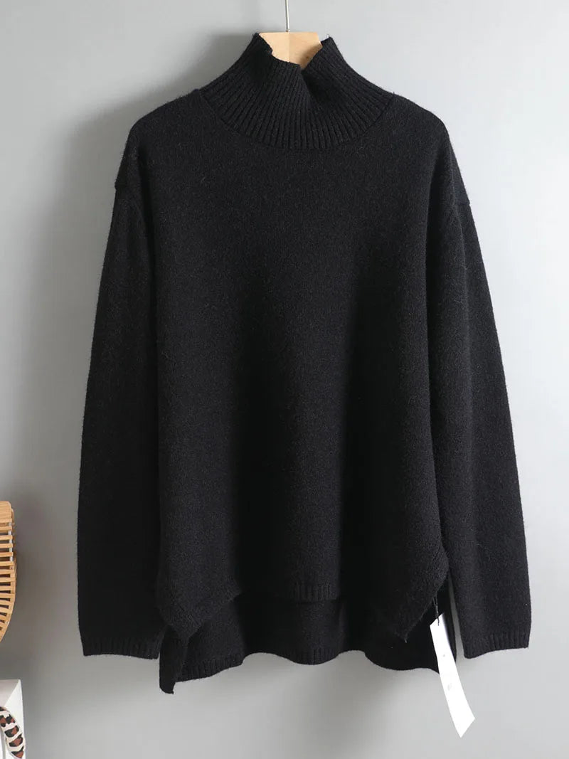 Autumn Winter Basic Oversize Thick Sweater Pullovers Women Loose Cashmere