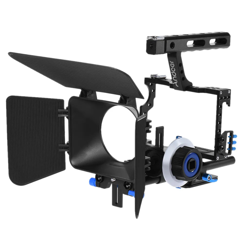 Andoer C500 Camera Camcorder Video Cage Rig Kit Matte Box+Follow Focus+Handle