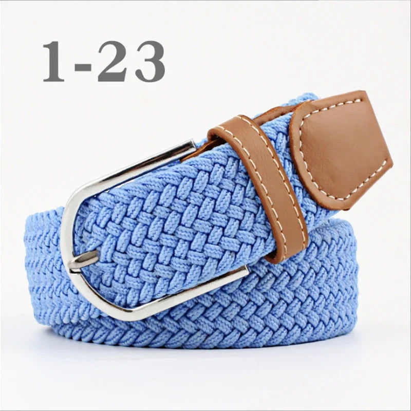 ZLD 60 Colors Female Casual Knitted Pin Buckle Men Belt