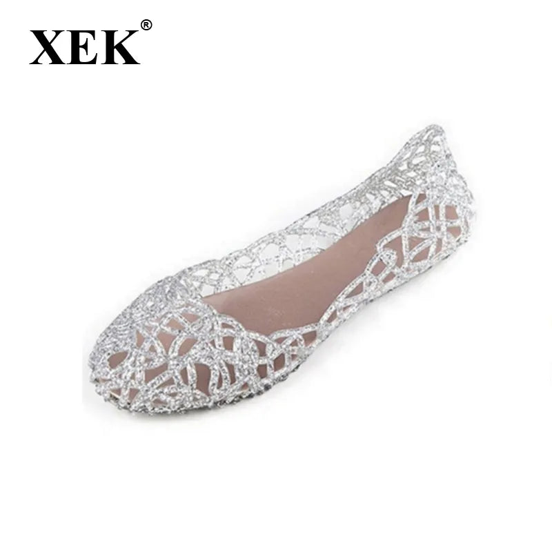 Summer Women Sandals Breathable Shoes Crystal Jelly Nest Crystal Flat Sandal