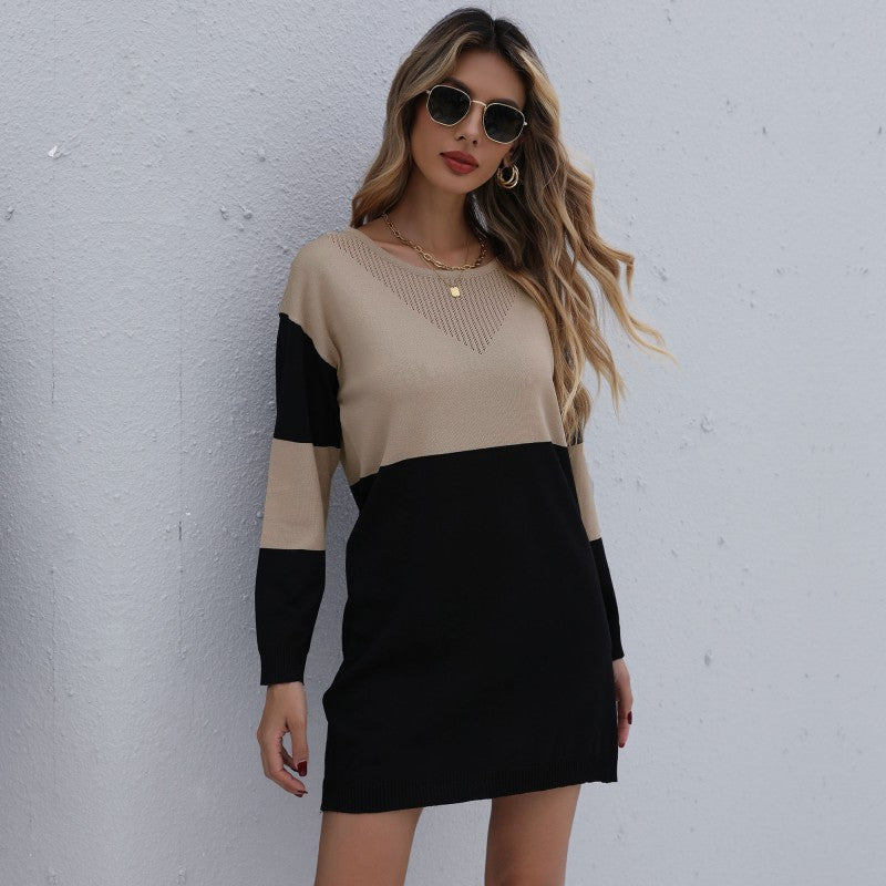 Knitted Luxury Women Sweater Dress Fall Long Sleeve Pullover