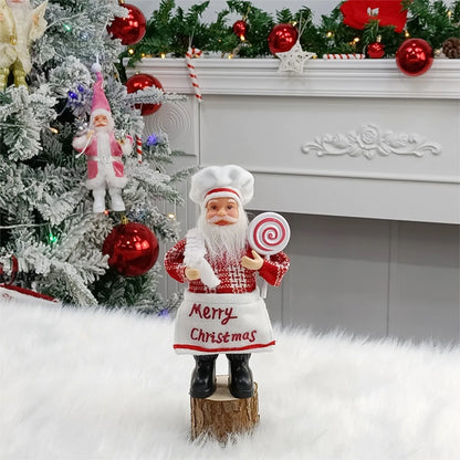 Santa Claus Chef Figurine Doll Christmas Tree Ornament Home Decoration Gifts