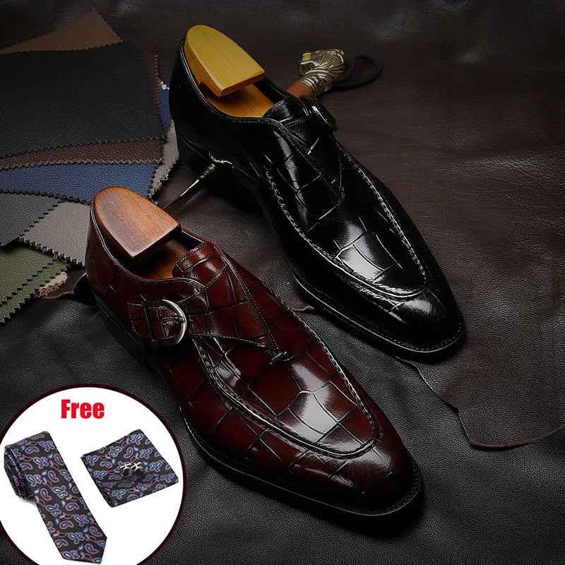 Men Leather Shoes Business Dress Suit Shoes Men Brand Bullock Genuine