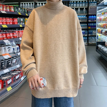 Knitted Warm Sweater Turtleneck Sweater Loose Casual Pullovers