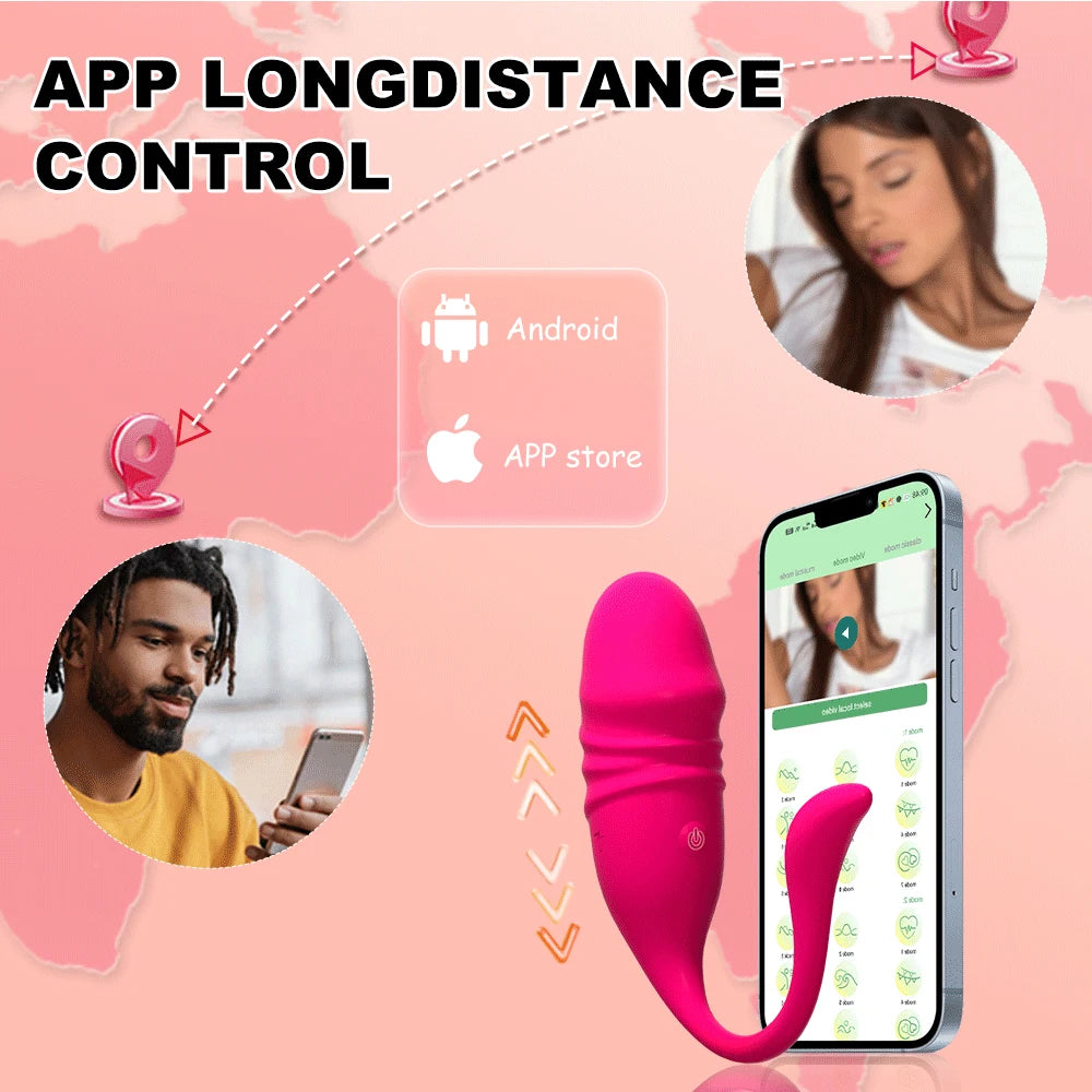 APP Control Vibrator Female Wireless Telescopic Vibrating Egg G Spot