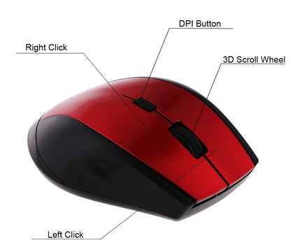 2.4Ghz Wireless Mouse Gamer for Computer PC Gaming Mouse With USB Receiver