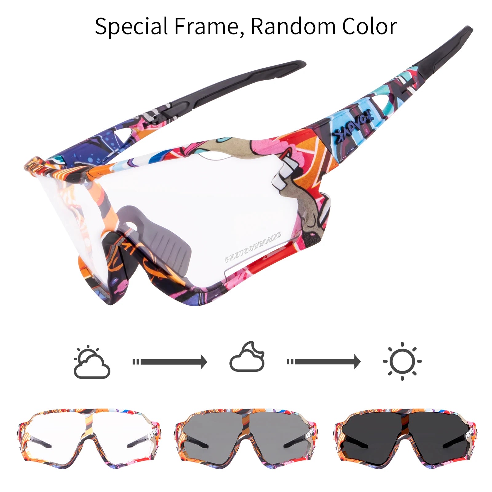 Cycling Glasses Men Sunglasses Bicycle Polaroid Photochromic 5 Lens Goggles