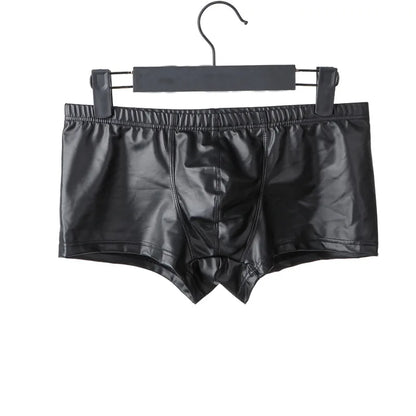 [Bloom the Love] Boxer Men Underwear Sexy Night Club Leather Mens Boxers Cuecas