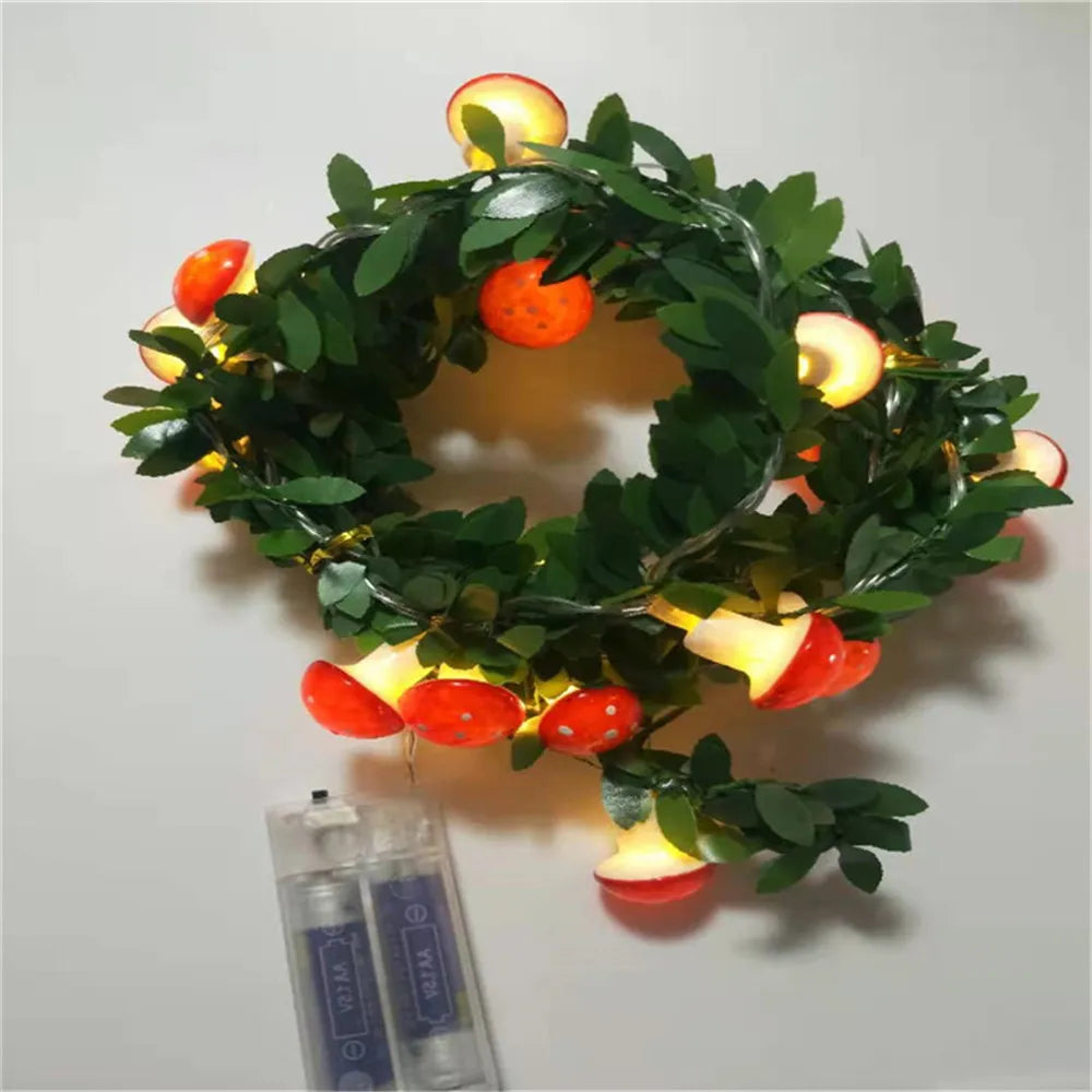 20leds 10leds New Year Decoration Lights LED Green Leaf Vine Mushroom