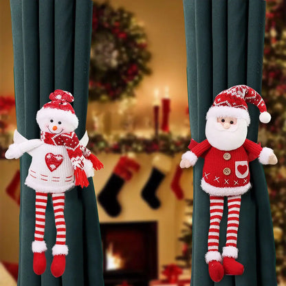 Santa Claus Elk Christmas Curtain Buckle Doll Ornament Christmas Decoration