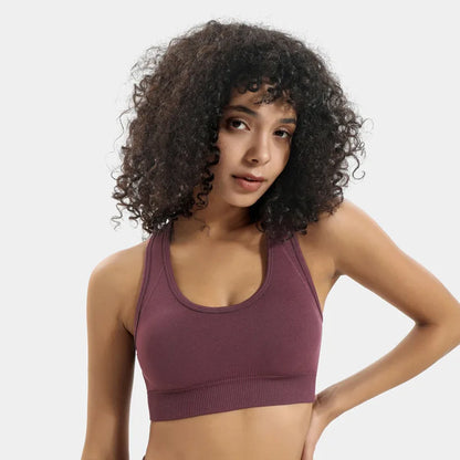 Women's Cropped Top Bra Nylon Sports Bra