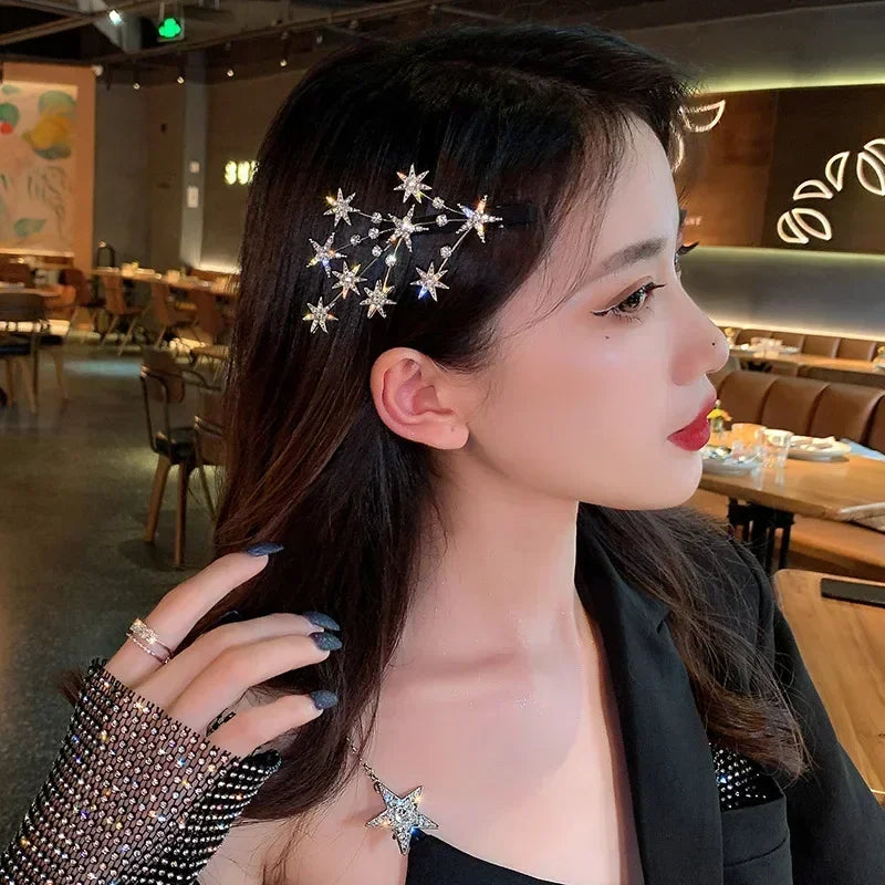 Women Hair Clip Buling Star Rhinestone Girls Hair Accessories Hairpins Fashion