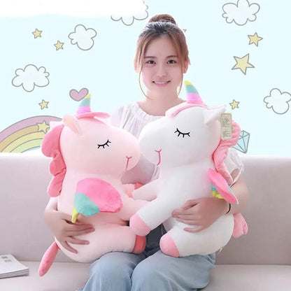 1Pcs 25cm Fat Rainbow Style Unicorn Plush Toy Animal Stuffed Toys