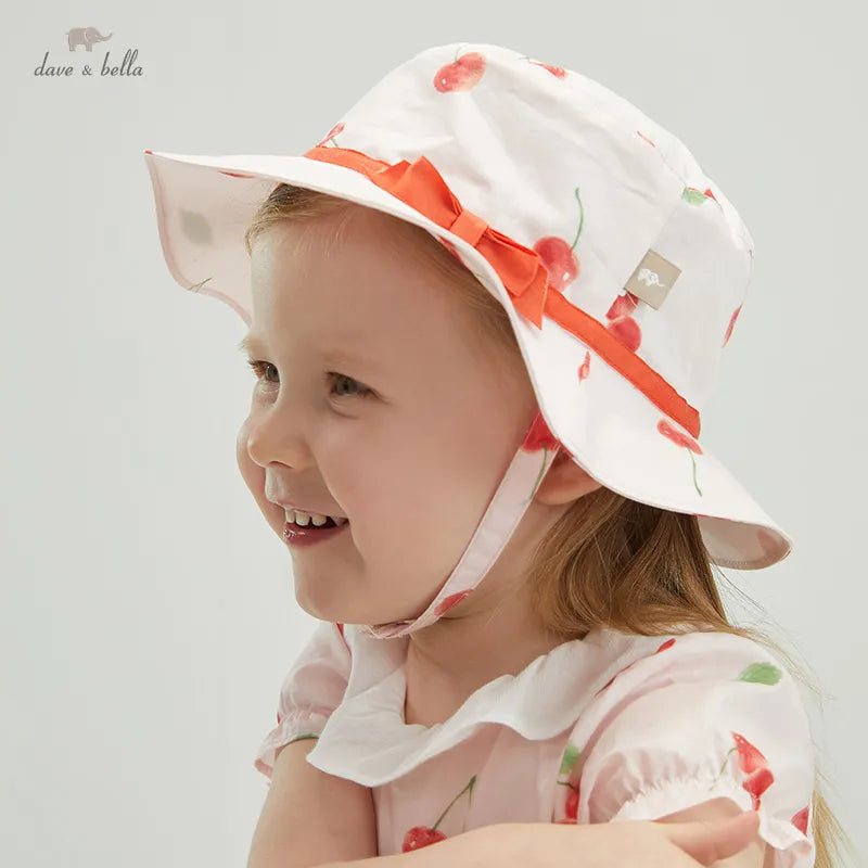 DBJ17487 Dave Bella Summer Fashion New Born Baby Girls Cute Bow Cartoon Hat