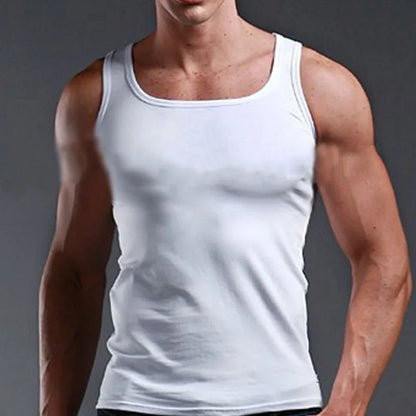 Men Muscle Vests Cotton Underwear Sleeveless Tank Top Solid Muscle Vest