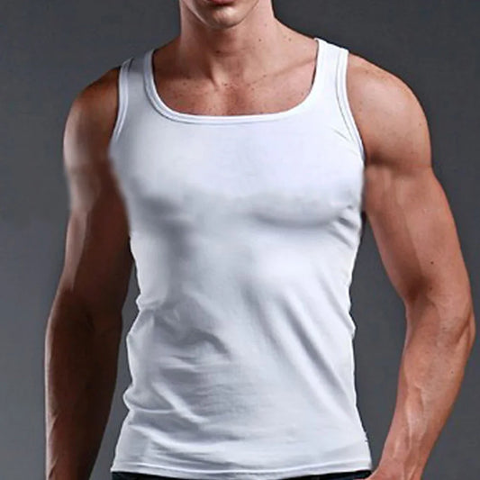 Men Muscle Vests Cotton Underwear Sleeveless Tank Top Solid Muscle Vest