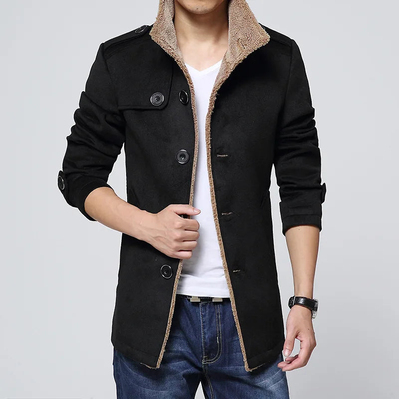 Winter Jackets Mens Casual Men Blends Fleece Warm Windbreaker Coats Men Jackets