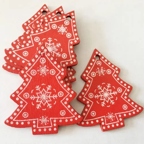 12pcs/Set Wooden Christmas Tree Toys Christmas Ornaments Christmas Decoration