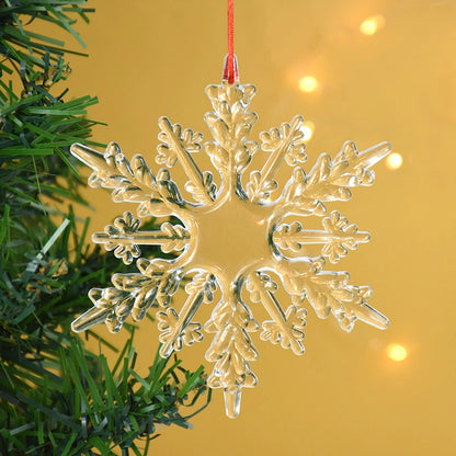 3/10pcs Snowflake Transparent Acrylic Crystal Hanging Ornament 2025 New Year