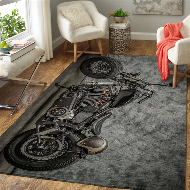 Motorcycle 3D Printed Mat Rugs Anti-Slip Large Rug Carpet Home Decoration