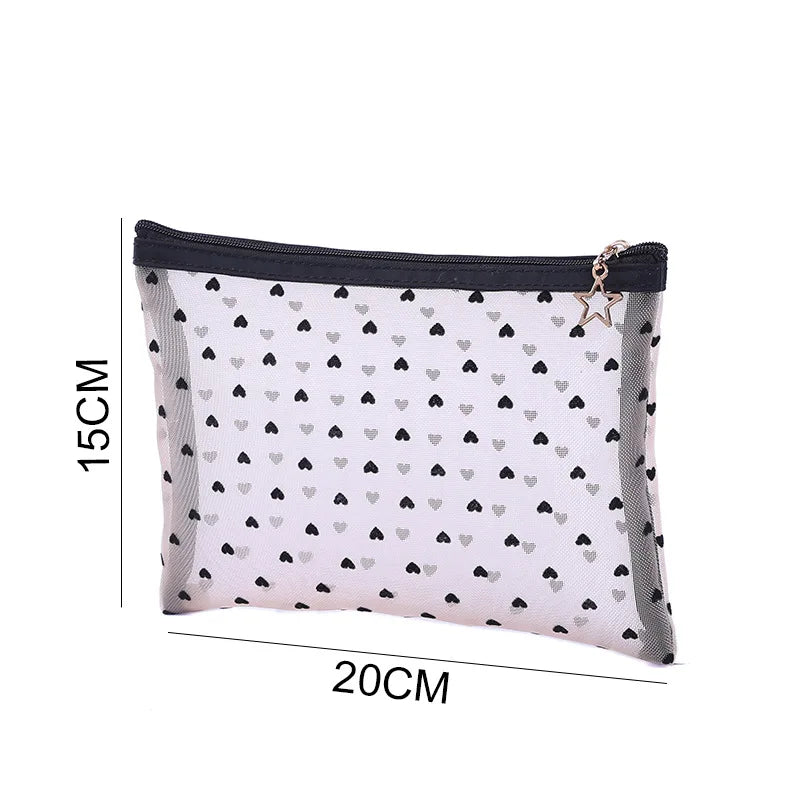 Portable Cosmetic Bag for Women Multifunctional Fine Mesh Toiletries Storage