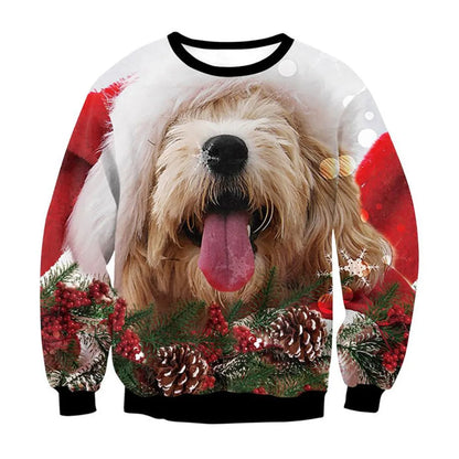 HX Animals Christmas Sweatshirt 3D Graphics Christmas Alpaca Pullovers