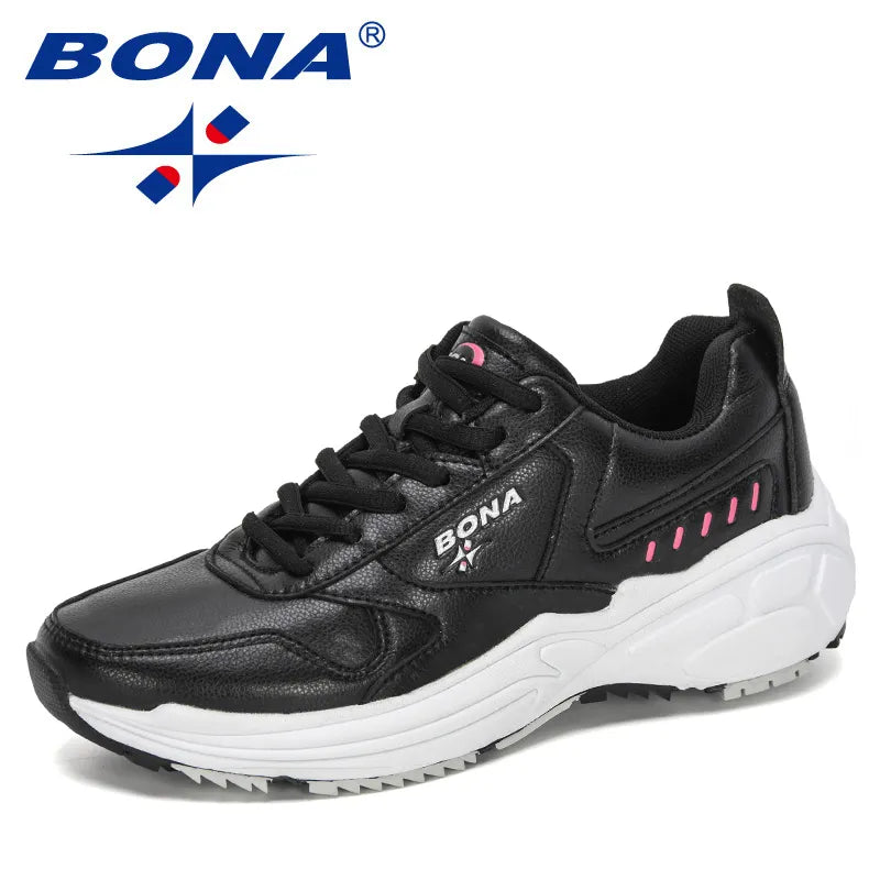 BONA 2021 New Designers Classics Sneakers Running Shoes Women Outdoor Sports