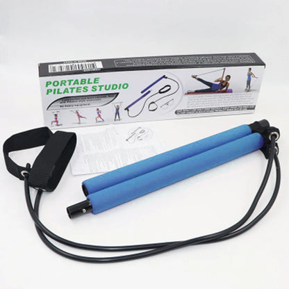 Portable Home Crossfit Yoga Bar Fitness Stick Resistance Bands Rod Pull Rope