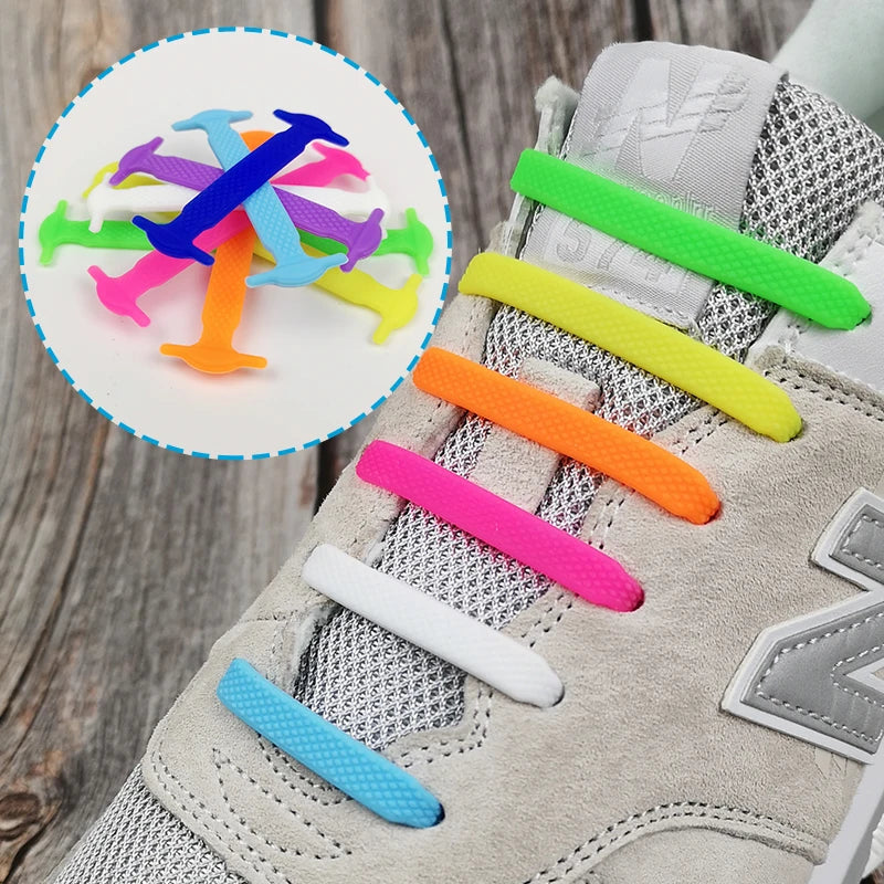 Silicone Elastic Shoelaces Creative Lazy No Tie Shoelace Lacing Kids Adult