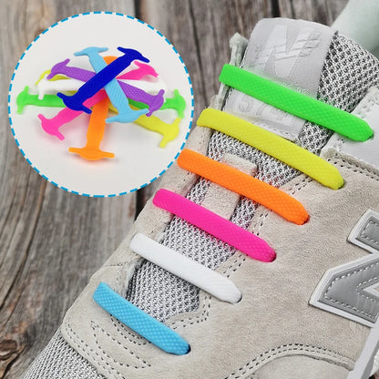 Silicone Elastic Shoelaces Creative Lazy No Tie Shoelace Lacing Kids Adult