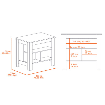 Kitchen Island Antibacterial Dozza, Kitchen Room, Light Oak / White