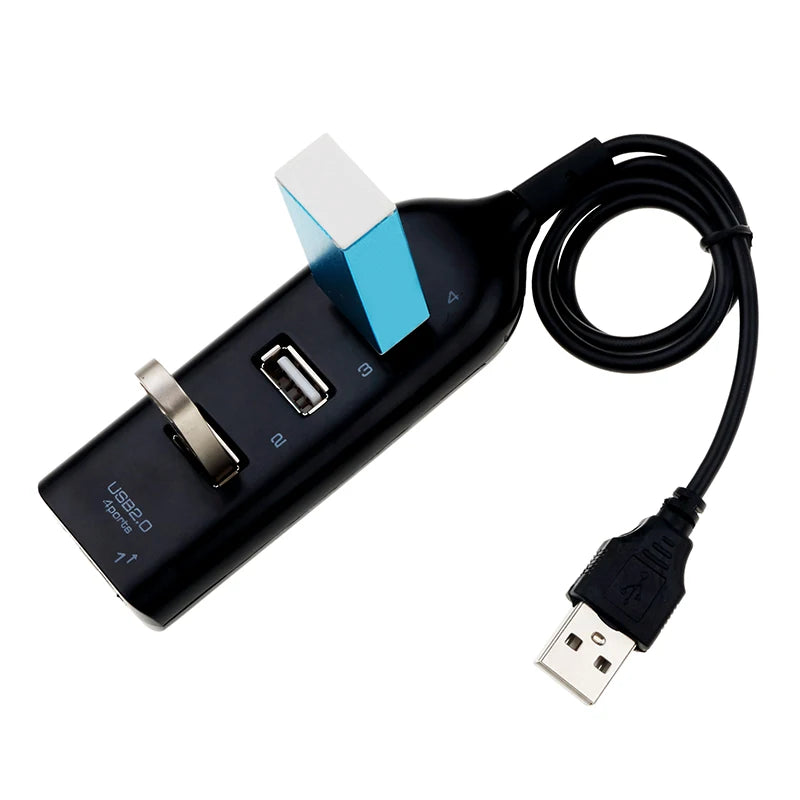 Hi-Speed Hub Adapter USB Hub Mini USB 2.0 4-Port Splitter for PC Laptop