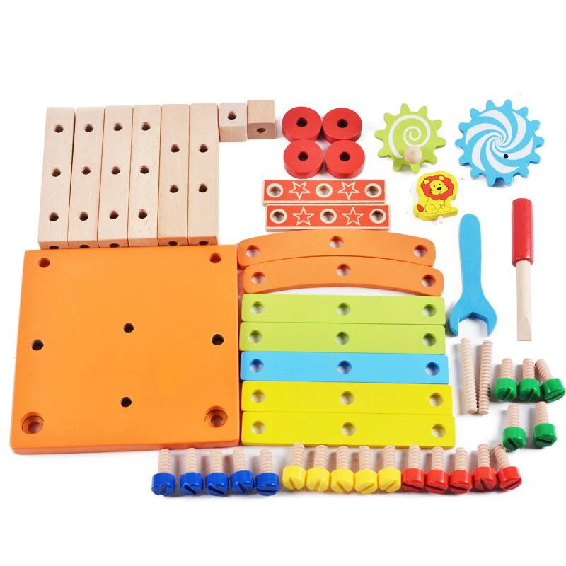 Wooden Assembling Chair Montessori Toys Baby Educational Wooden Blocks Toy