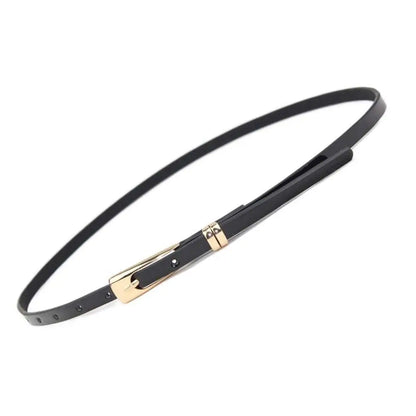 Fashion Female Thin PU Leather Narrow Waistband Belt for Girl Skinny Candy Belt