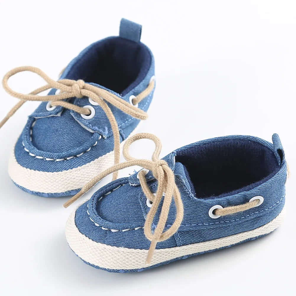 Baby Boys Girl Newborn Shoes Kids Denim Soft Sole First Walkers Toddler Sneakers