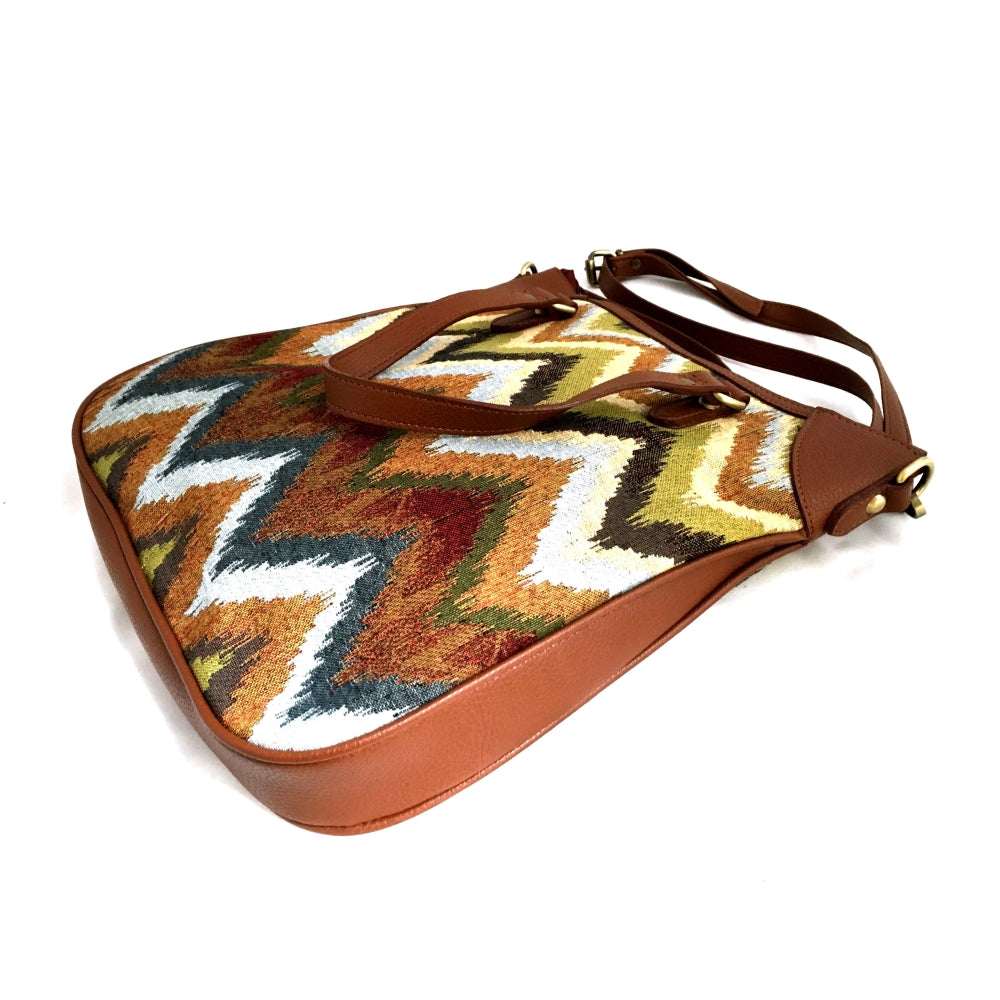 Jungle Chevron 15" Hobo Shoulder Bag