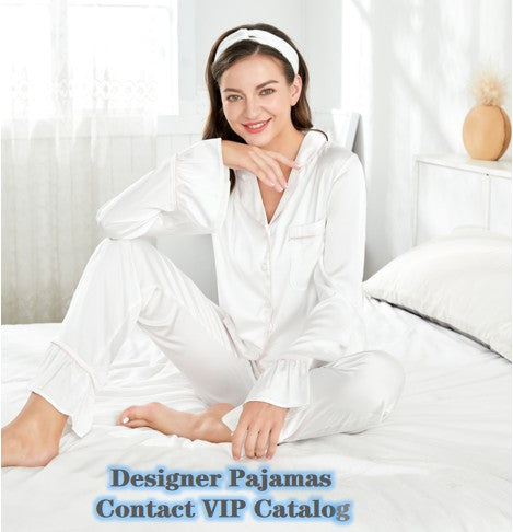 Womens Pajamas With Ruffles  Luxurious Summer Silk Nightwear