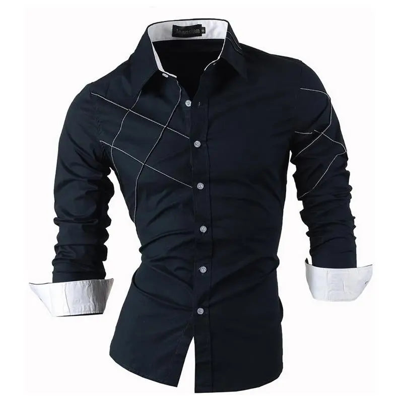 Jeansian Spring Autumn Features Shirts Men Casual Shirt New