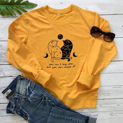 You Can't Buy Love but You Can Rescue It Sweatshirt Cute Animal Lover Gift