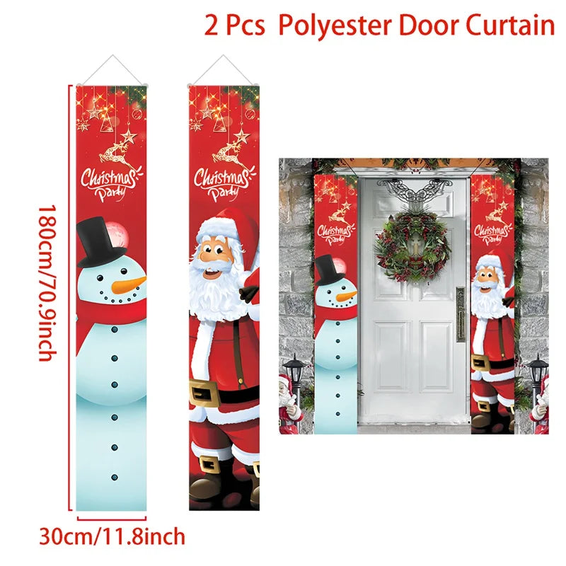 Christmas Door Decoration 2024 Merry Christmas Banner Decor for Home