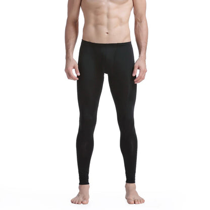 CLEVER-MENMODE Sheer Men's Ice Silk Long Johns Pants Elastic Underwear